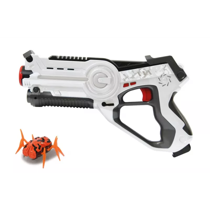 Jamara 410065 Impulse Laser Bug Hunt Set, mängulaserpüstol koos märklauaga, valge/oranž