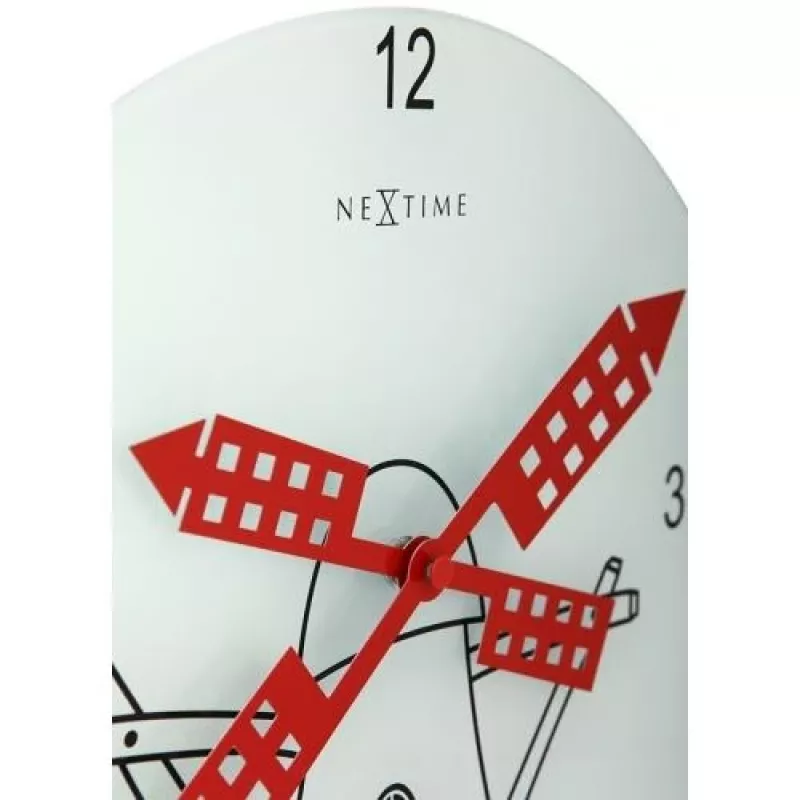 NeXtime klok 8807 Windmil, Ø30 cm, seinakell, valge/must/punane
