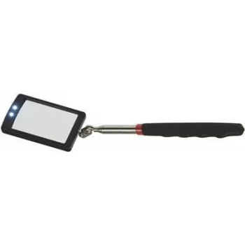 ChiliTec teleskooppeegel LED-valgustusega, pikkus 28–88 cm, peegel 65x40 mm (22103)
