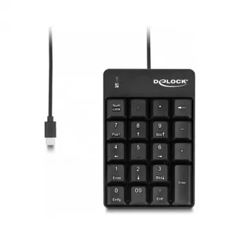 Numeric Keypad DeLOCK 12108 USB Must 19 klahvi 1,6 m kaabel