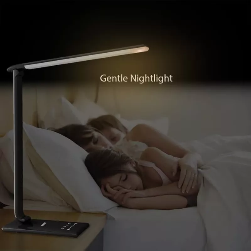LED laualamp Aukey LT-T10 12W 3000–6500K — reguleeritava värvitemperatuuriga, must