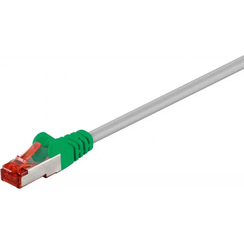 Wentronic goobay - crossover-kaabel - RJ-45 (M) kuni RJ-45 (M) - 7,5 m - SFTP, PiMF - CAT 6 - vormitud, takerdumisvastane - hall, roheline (33280)