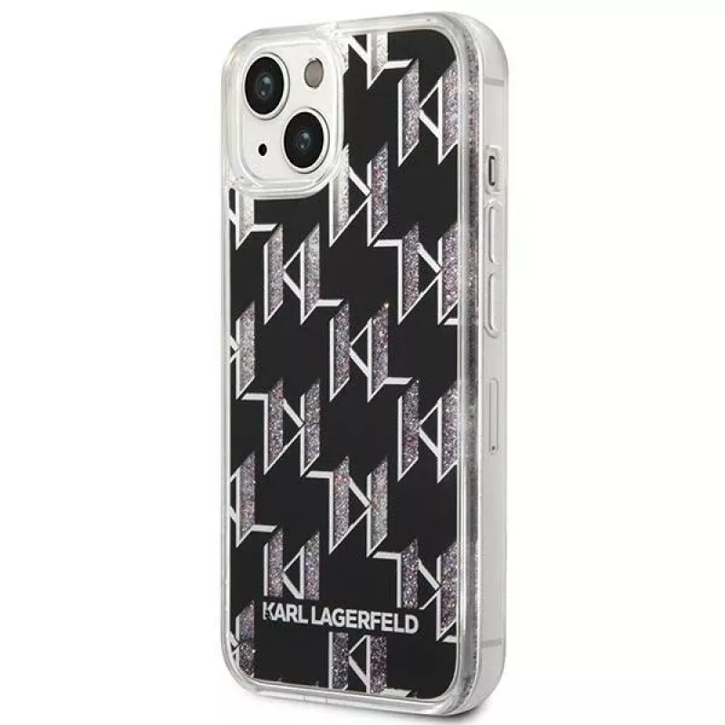 Karl Lagerfeld KLHCP14MLMNMK iPhone 14 Plus 6.7 kõva ümbris must / must Liquid Glitter Monogram