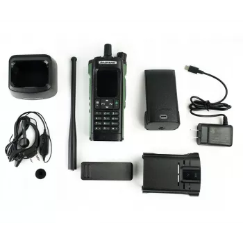Käsiraadio Baofeng DM-32E — VHF 144–146 MHz, UHF 430–440 MHz, ÕHURIBARX 108–136 MHz, 2200 mAh, DMR/FM, GPS+APRS