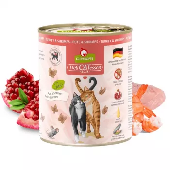 Märg kassitoit Fox4Pets GRANATAPET DeliCATessen kalkuni ja krevettidega, teraviljavaba, 800 g, täiskasvanute täissööt