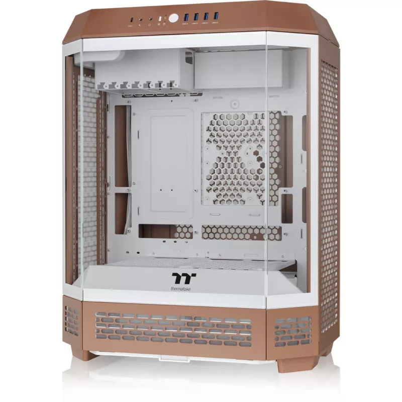 Arvuti korpus Thermaltake The Tower 600 Midi Tower Mocha — ATX/Micro-ATX/Mini-ITX, karastatud klaas, 1x3.5 tolli + 2x2.5 tolli, 4x USB 3.2