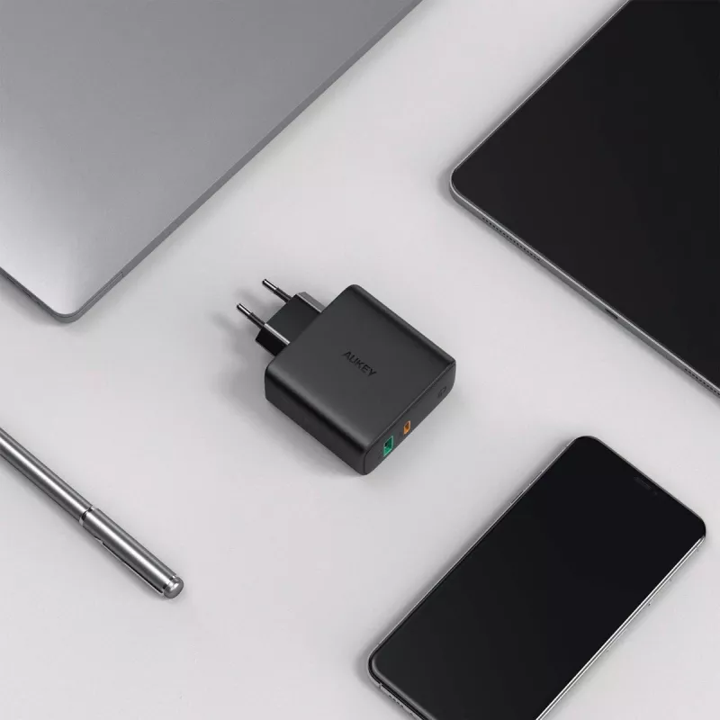 Seinalaadija PA-D3 2xUSB Power Delivery (1xUSB+1xUSB C) 5.4A 60W Dynamic Detect