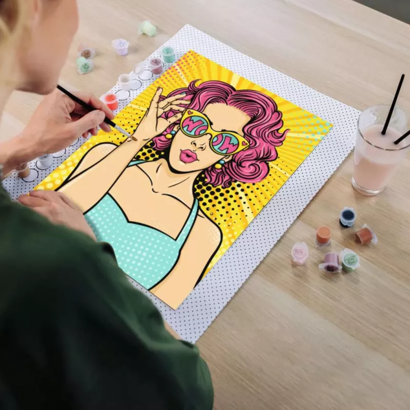 Ravensburger maalimiskomplekt CreArt ART Collection Canvas Edition — Lady in Pink (PopArt)