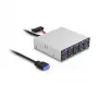 DeLOCK 64208 USB pesaotsaku jaotur 19 kontakti 5000 Mbit/s Must Hall
