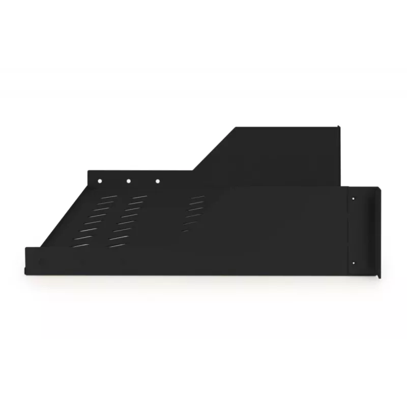 Digitus | 2U fikseeritud riiul riiulitele | DN-19 TRAY-2-SW | Must | Ideaalne komponentide hoiustamiseks, mis ei sobi 483 mm (19”) standardisse. Sale disain, mis võtab 2 kõrgusühiku ruumi. Lihtne ja kiire paigaldada või eemaldada. Mõõdud 88x482x349 mm, ku