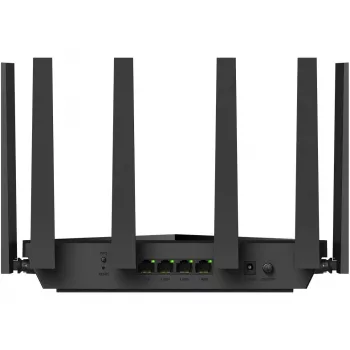Lauapealne ruuter Cudy WR11000 — kolmeribaline 2,4/5/6 GHz, Wi‑Fi 7, 4× 2,5 Gigabit LAN, 5765 Mbps 6 GHz sagedusalas, 512 MB muutmälu