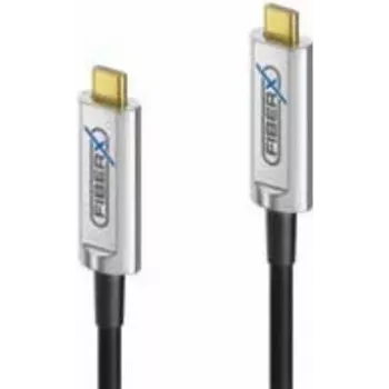 Võrgukaabel FiberX FX-I600-005 USB C USB 3.2 Gen 1 5 m Must Hõbedane