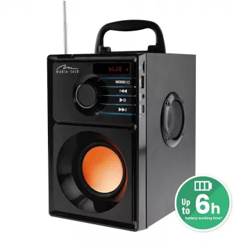Media-Tech BOOMBOX BT 15 W Stereo kaasaskantav kõlar Must