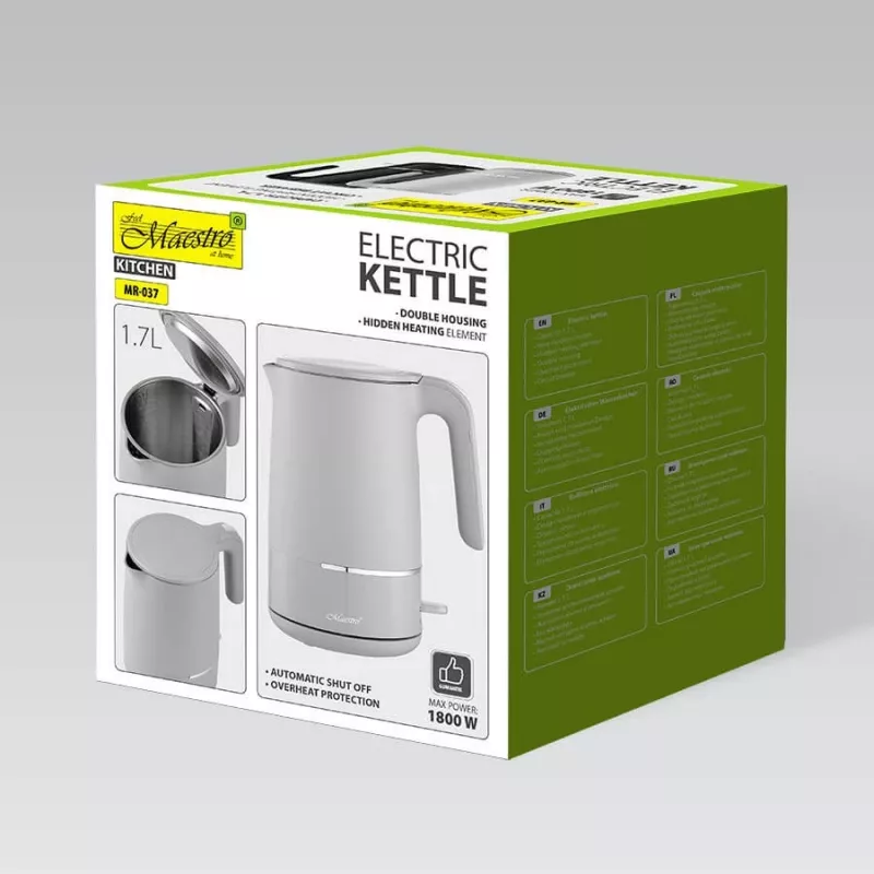 Maestro MR-037 elektriline veekeetja 1,7 L 1800 W (MR-037-GREY) Hall