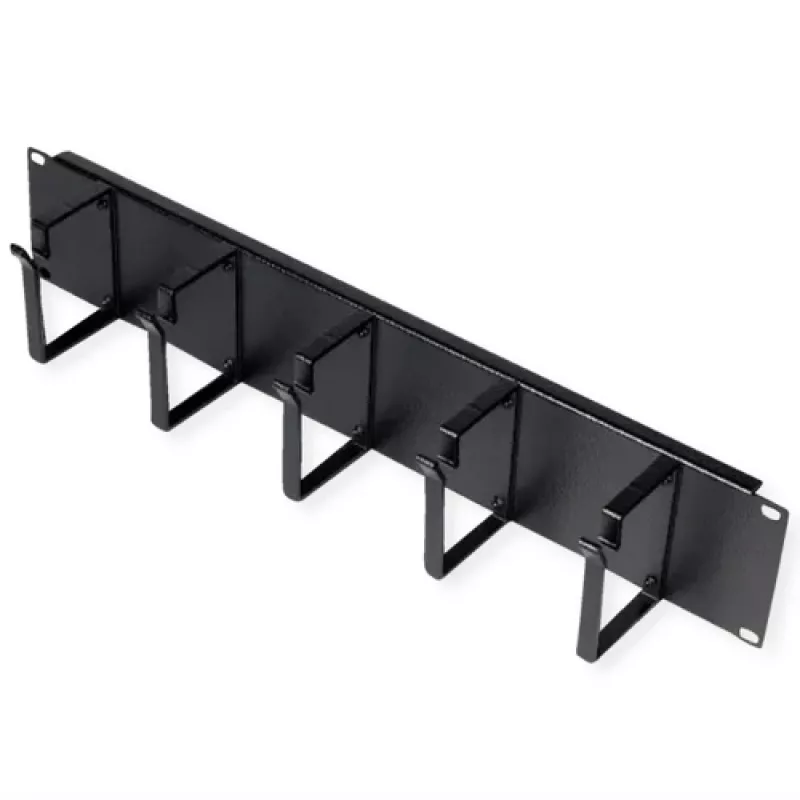 Patch panel ROLINE 19-tolline 2U, kaablirenn 85x60mm, teraskorpus, must