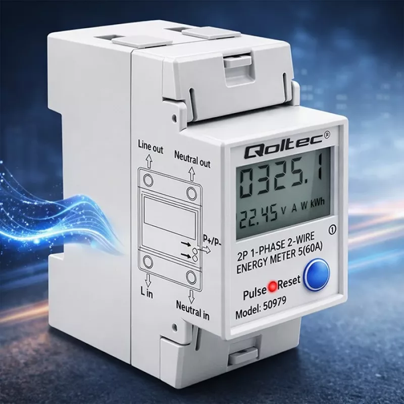 Energiaarvesti QOLTEC Ühefaasiline DIN-liistule 230V (MPN 50979)