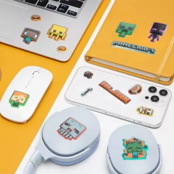 Paladone Minecraft Puffy Gadget Decals PP13218MCF — dekoratiivsed pundunud kleebised seadmetele