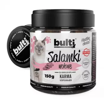 Kassimaiused BULT Beef 150 g — lihased närimisssnäkid täiskasvanud kassidele, ühe maitsega veiseliha, 150 g kotike