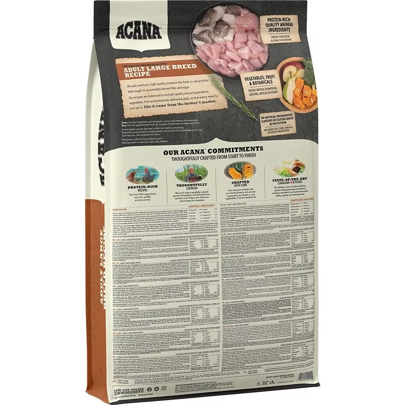 ACANA Dog Adult Large breed - kuiv koeratoit - 17 kg