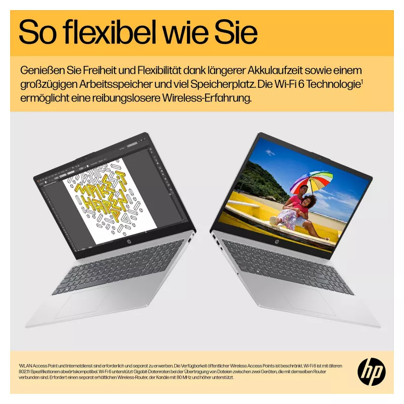 HP 15-fc0676ng 39,6 cm (15,6 inch) sülearvuti - Ryzen 7 - 16 GB muutmälu - 1 TB SSD - hõbedane (C94P3EA#ABD)