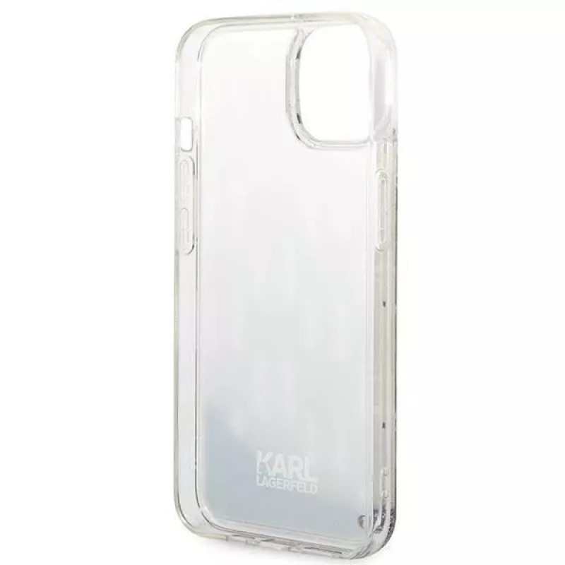Karl Lagerfeld KLHCP14MLMNMS iPhone 14 Plus 6.7 kõva ümbris hõbedane / hõbedane Liquid Glitter Monogram