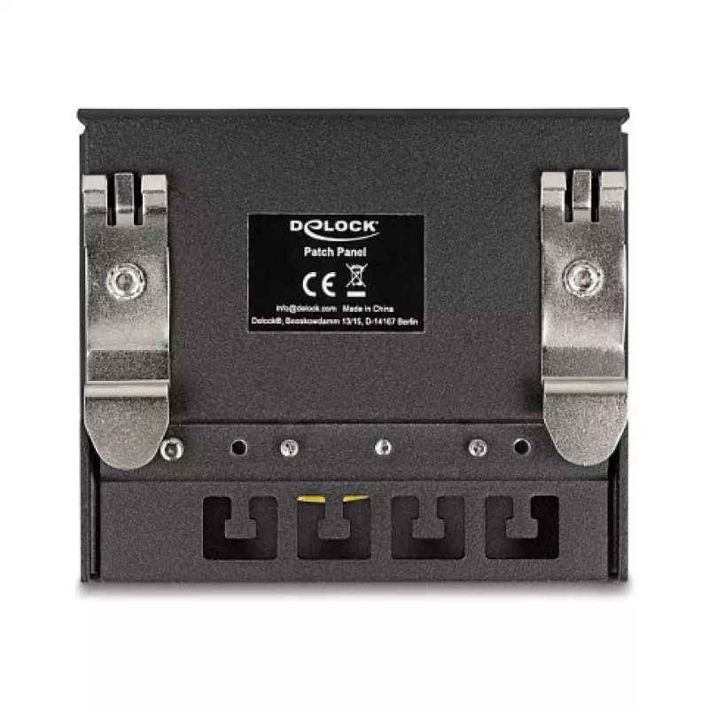 DELOCK Mini töölaua RJ45 4-pordiline Cat.6A varjestatud patch-paneel must, metall, 90×22×93 mm