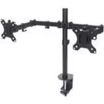 Manhattan Dual Desk Mount for TV & Monitors (Full Motion), For screens 10 inch to 27 inch, Clamp Assembly, VESA compatibility: 75x75 and 100x100mm - check the dimensions of the four mounting holes on back of screen to ensure it fits, Max 8kg (each), Must, Bracket