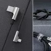 CB-AL01 Must OEM Nailonkaabel USB Lightning 2m 90-kraadise pistikuga C