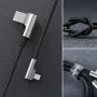 CB-AL01 Must OEM Nailonkaabel USB Lightning 2m 90-kraadise pistikuga C