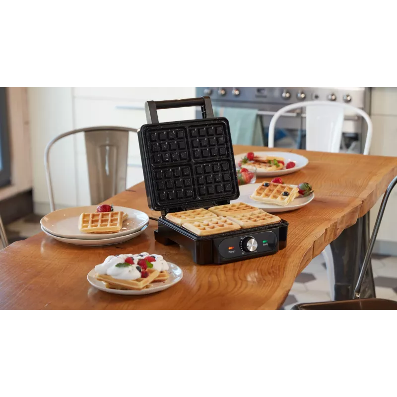 Vahvlimasin Lovio LVWF001BK — 1400W, must, elektriline tööpinnavahvliraud