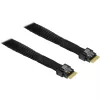 MiniSAS-kaabel SFF 8654-4i > SFF 8654-4i (must, 0,7 meetrit)