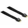 MiniSAS-kaabel SFF 8654-4i > SFF 8654-4i (must, 0,7 meetrit)