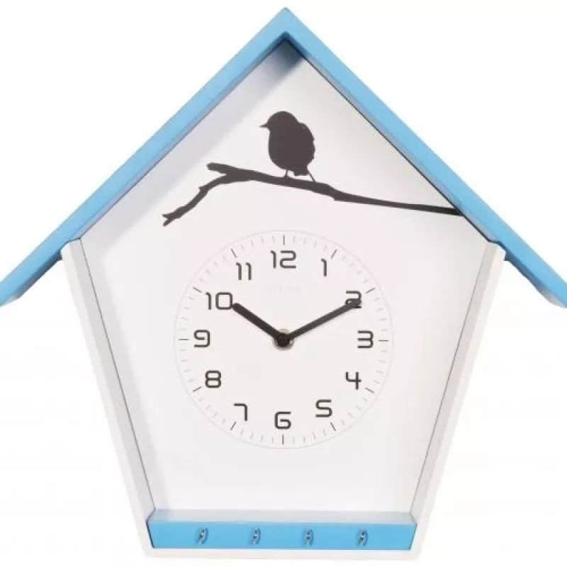 NeXtime kell 3109bl Cuckey, 30.5x33x11 cm, Seinale, Sinine/Valge