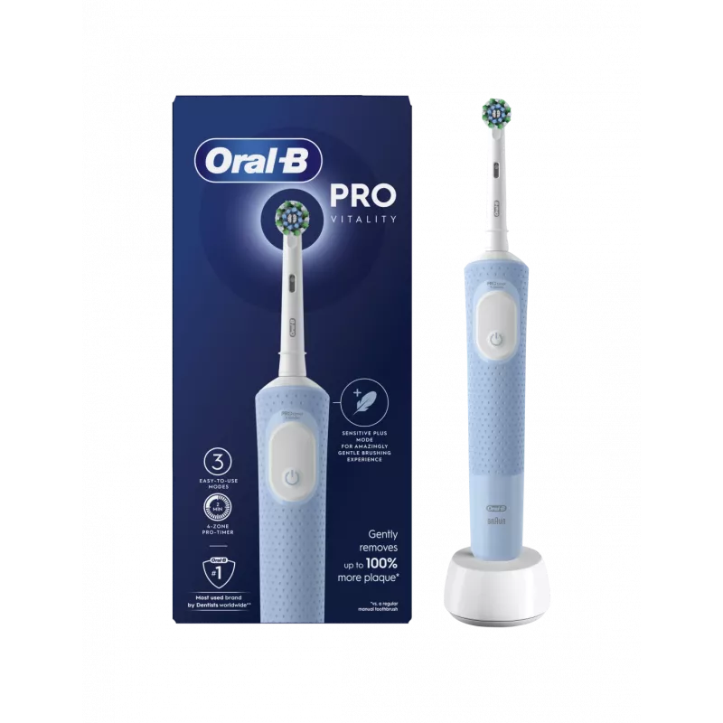 Oral-B Vitality Pro elektrihambahari, laetav, täiskasvanutele, 1 harjaots, 3 puhastusrežiimi, sinine