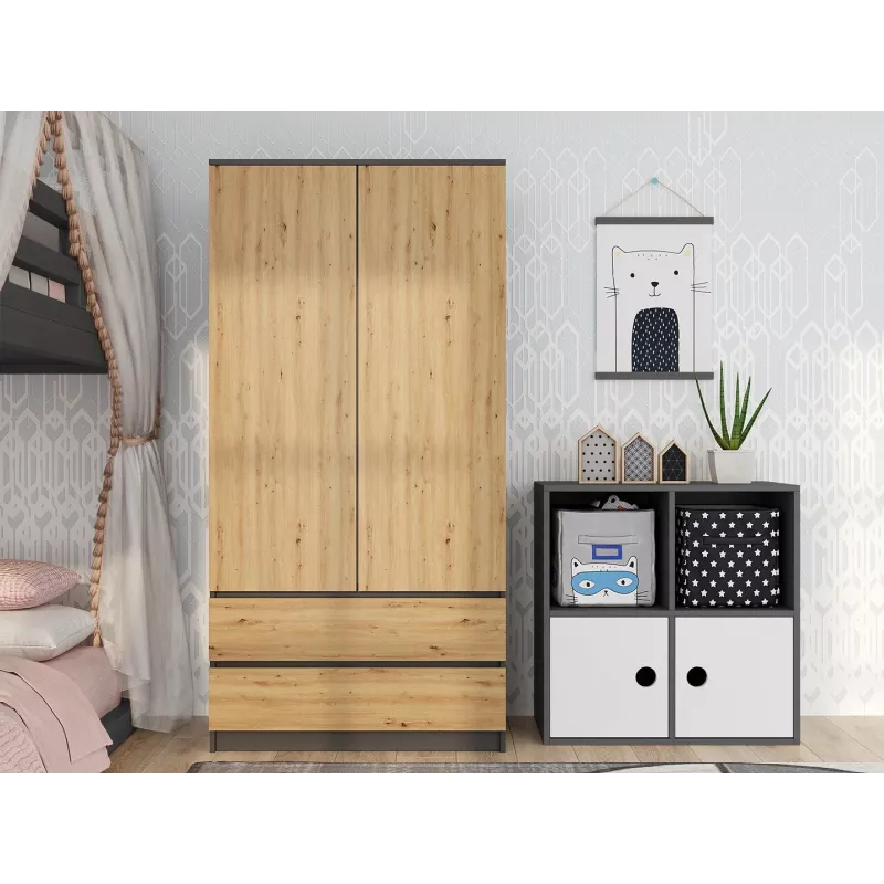 Topeshop SZAFA MALWA AN/AR K bedroom wardrobe/closet 5 shelves 2 uks(s)