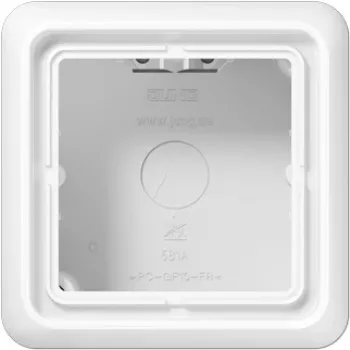 Seinale paigaldatav pistikupesa JUNG CD 581 A WW, valge, duroplastkestaga, 85×85×47 mm