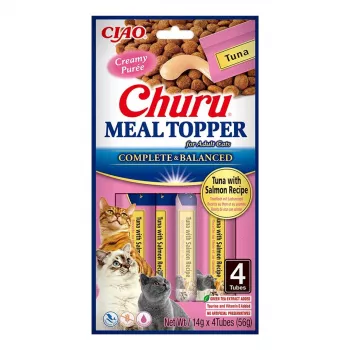 Kassitoidu lisand INABA Churu Meal Topper Tuna lõhega, 4 x 14 g kotikest