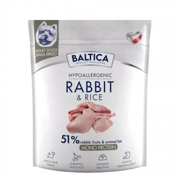 BALTICA Nutraceutic Hypoallergenic S Rabbit with rice - kuiv koeratoit - 1 kg