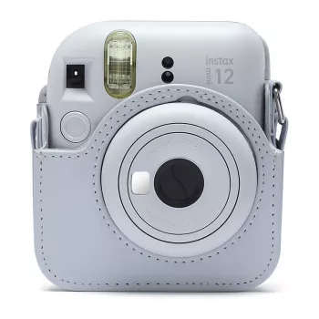 Kompaktne ümbris Fujifilm 4177081 valge Instax Mini 12 jaoks õlarihmaga