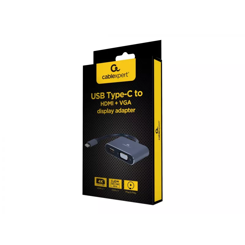 Cablexpert A-USB3C-HDMIVGA-01 USB-graafikaadapter hall