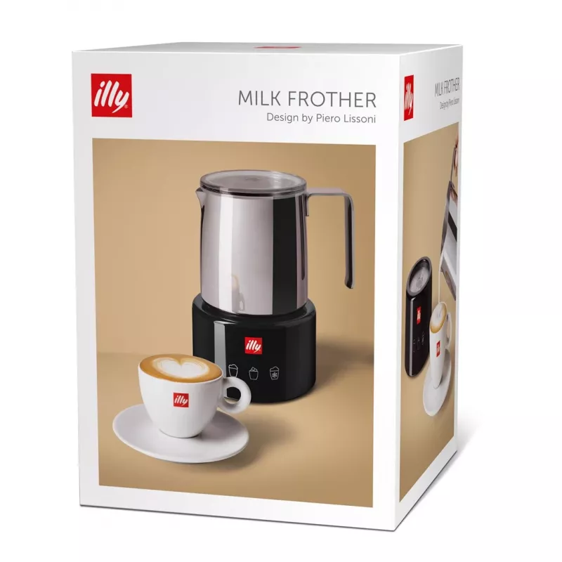 Piimavahustaja/soojendaja Illy 23760 must roostevaba teras 250ml