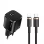 usams telefonilaadija 1x USB-C T36 + Lightning PD — kompaktne PD-laadija USB-C ja Lightninguga