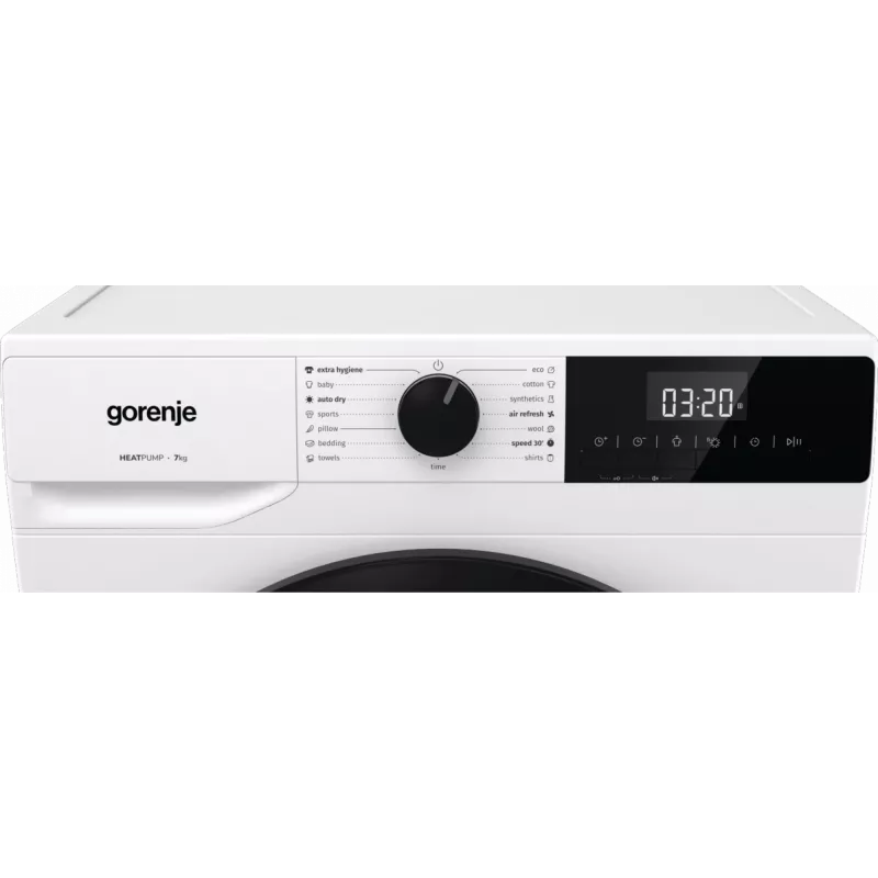 Gorenje pesukuivatusrest | D2HNE7E | Energiatõhususe klass E | Eestlaadimine | 7 kg | Soojuspump | LED | Sügavus 51 cm | Valge