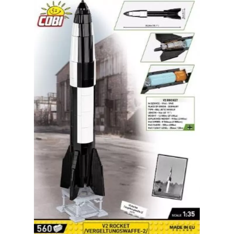Ehituskomplekt COBI V2 rakett, 560 tk, Teine maailmasõda