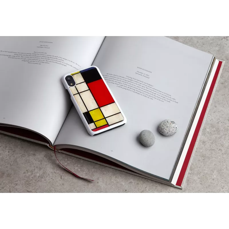 Nutitelefoni ümbris iKins iPhone XR Mondrian Valge — kaitsev kõva tagakaas