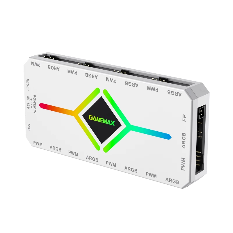 Gamemax | Kaugjuhtimispult | V4.0 ARGB PWM HUB BK | Valge | Gamemax