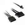 Kolink 3-kontaktiline ventilaatori toiteadapter 2×4-kontaktilisele Molex-pistikule, 245 mm, must
