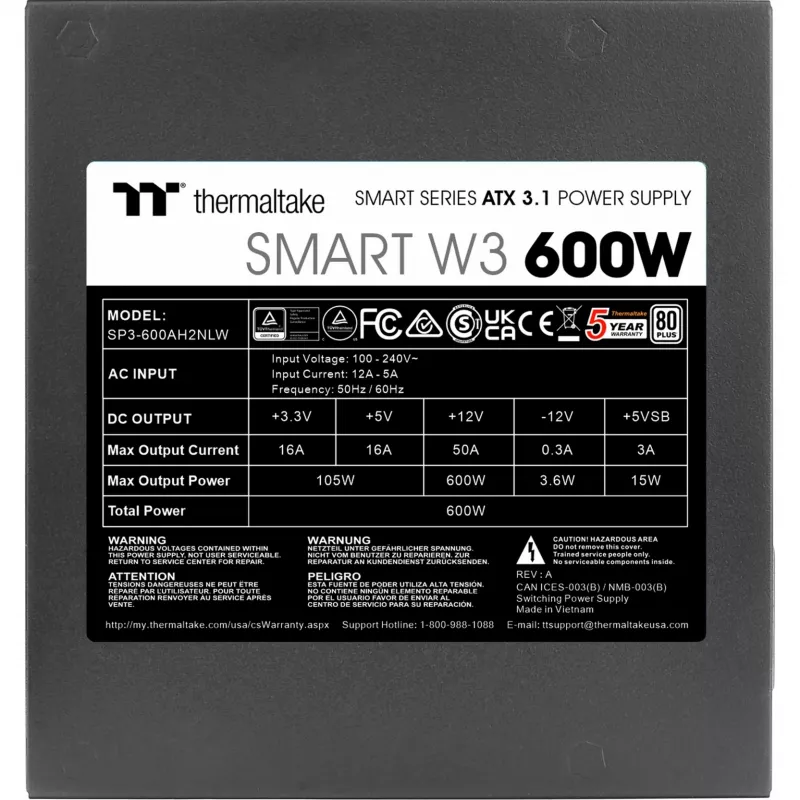 Toiteplokk Thermaltake Smart W3 600 W