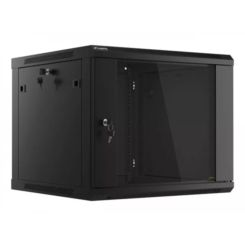 Seinale paigaldatav kapp LANBERG 9U 19 tolli WF01-6609-10B, 600×600×507 mm, 60 kg, IP20, must
