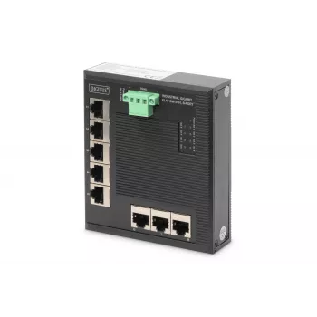 Digitus 8 pordiga Gigabit Ethernet võrgulüliti, lame, tööstuslik, haldamata
